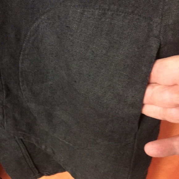 Cachaca Women’s Linen Jacket Dark Teal Size S Snap Front 3-D Roses Side Pockets - Picture 4 of 11